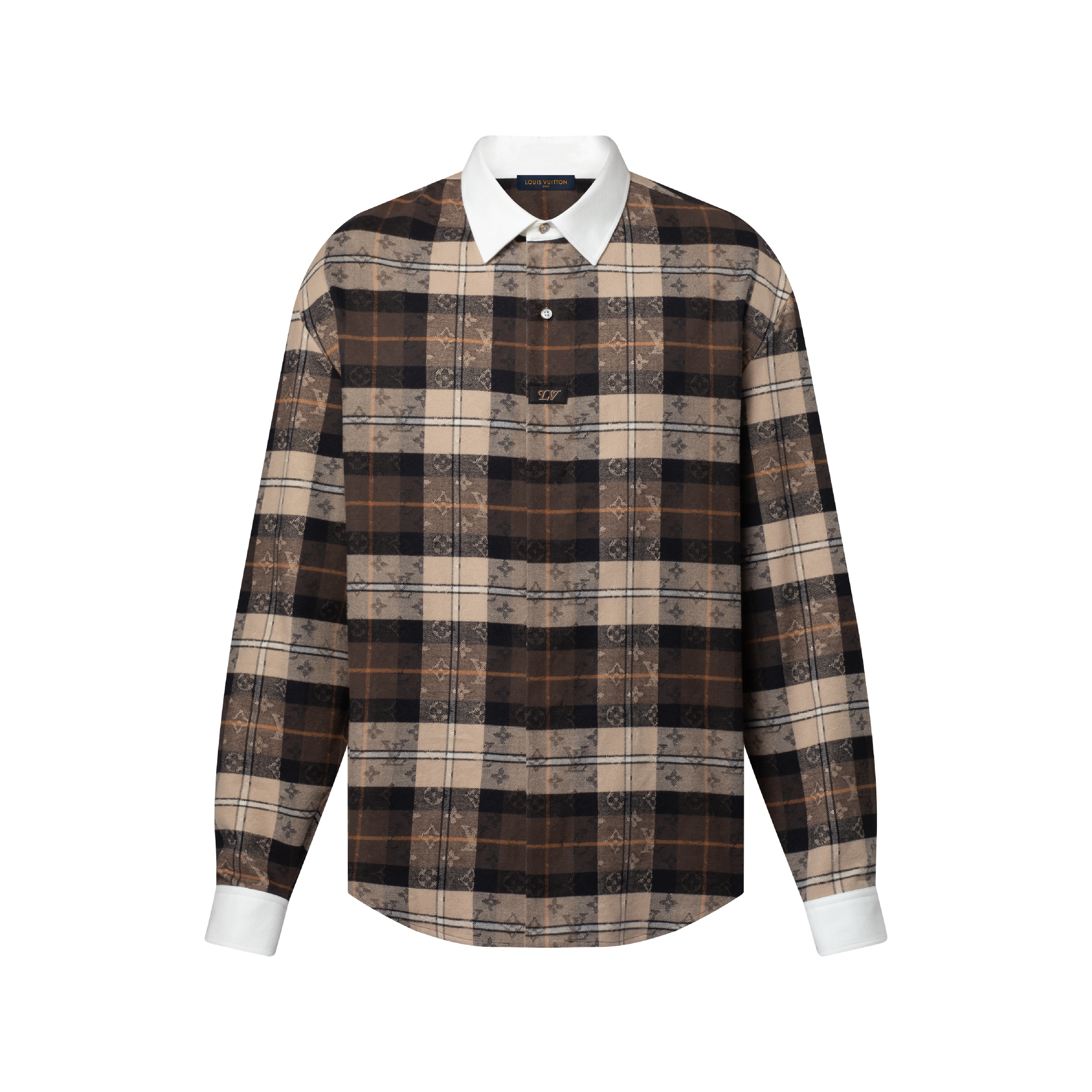 Monogram Flannel Long-Sleeved Polo Shirt - Ready-to-Wear | LOUIS